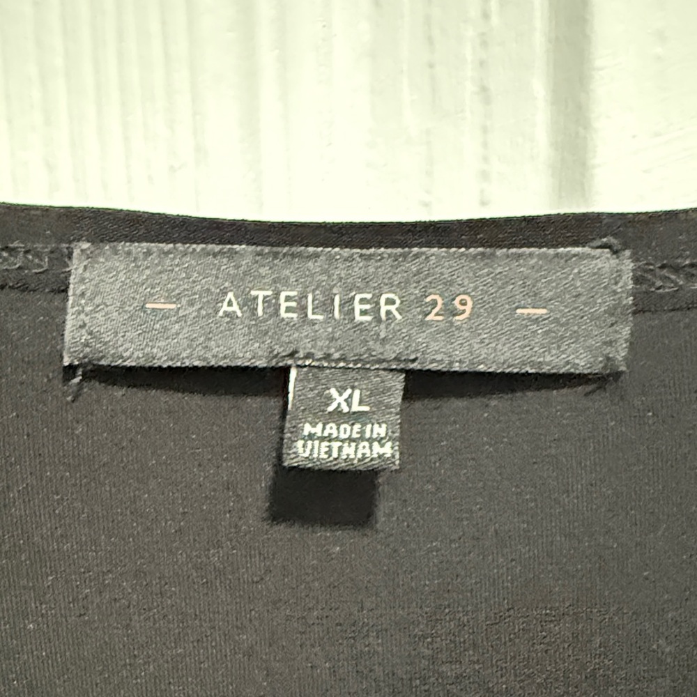 Elegant Black Blouse with Beaded Detail and tulip sleeves - Picture 2 of 5